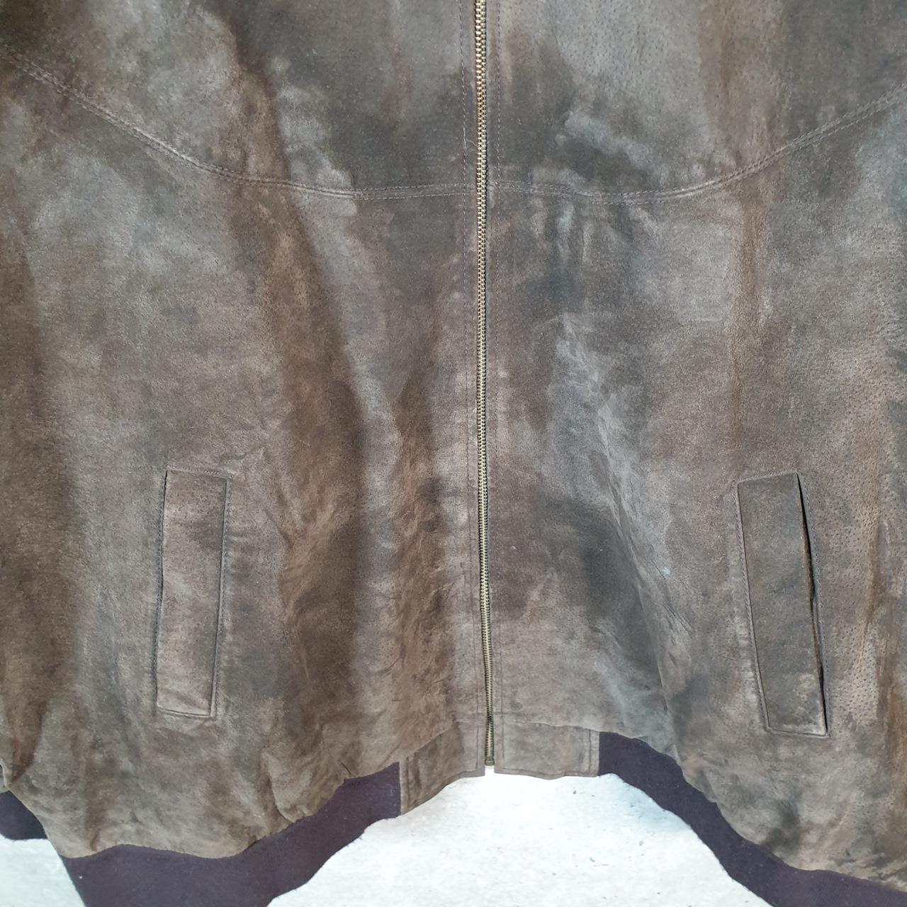 Vintage Knightsbridge Seude Leather Bomber Jacket Mens 2XL Brown Hunting Utility USA Coat Big Fish Vintage