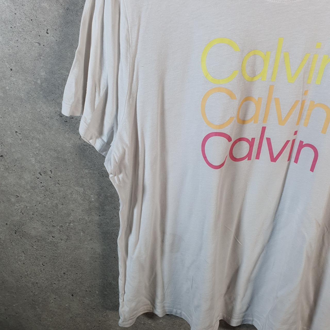Vintage Calvin Klein T Shirt Womens 2XL White Classic Fit Performance Logo