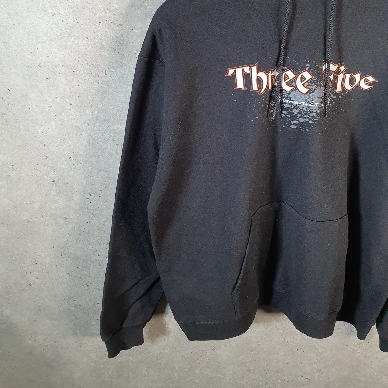 Vintage Champion Hoodie Three Five Motorsport Grossenbacher Men’s Large Black