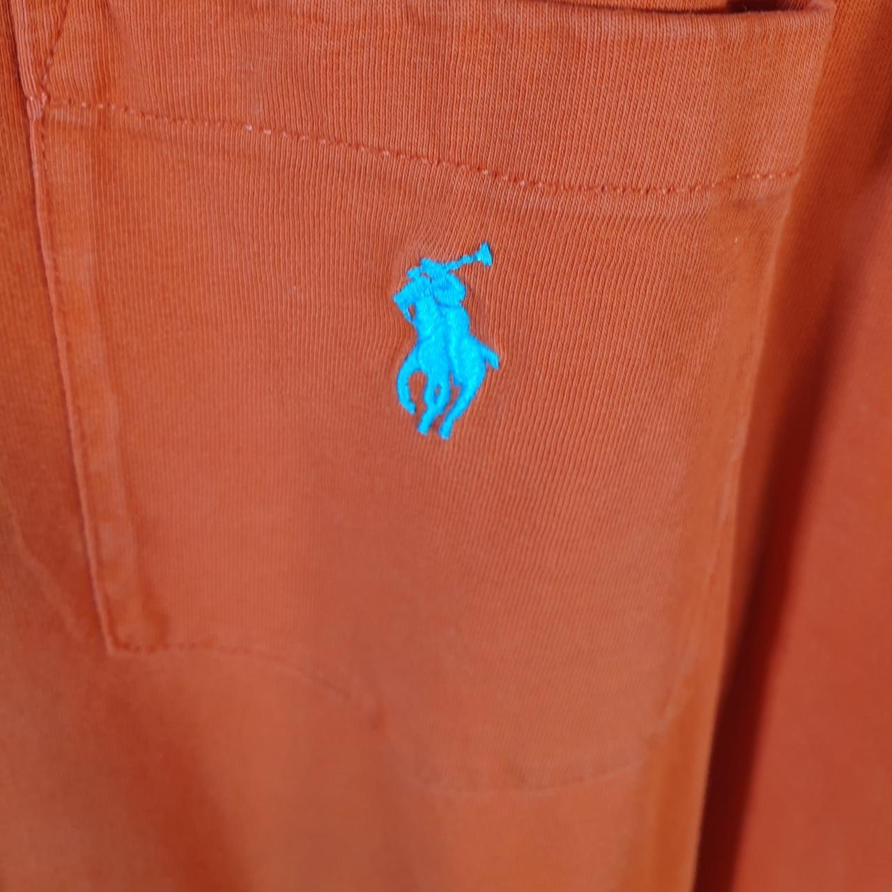 Vintage Ralph Lauren Polo T Shirt Men’s Large Orange Embroidered Custom Fit Pony C9044