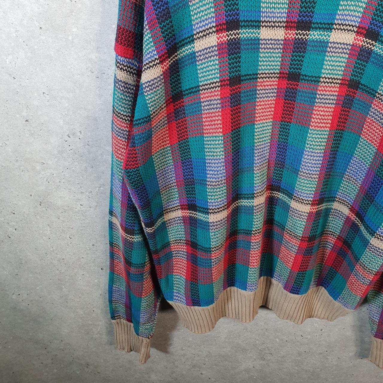 Vintage Boston Traders Knit Sweater Men’s XL Checkered Y2K Pullover Casual