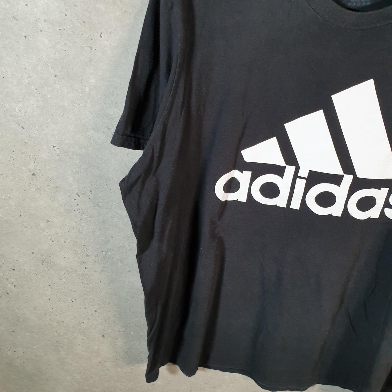 Vintage Adidas Amplifier T Shirt Men’s 2XL Black Three Stripes Logo Athletic