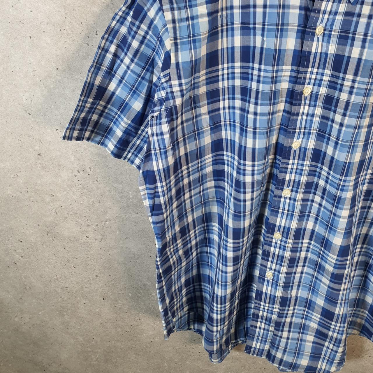 Vintage Ralph Lauren Button Down Shirt Men’s Large Blue Short Sleeve Pony Cotton