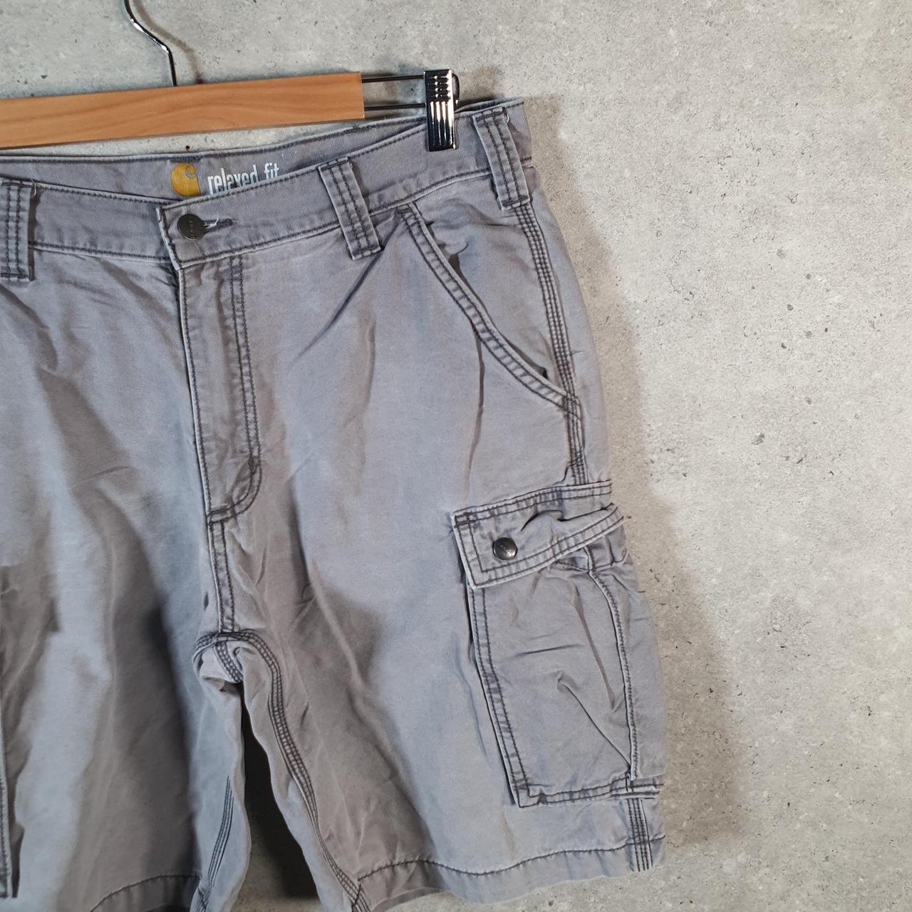 Vintage Carhartt Baggy Carpenter Shorts Jorts Cargo Men’s W36 Grey Relaxed Fit Workwear A4701