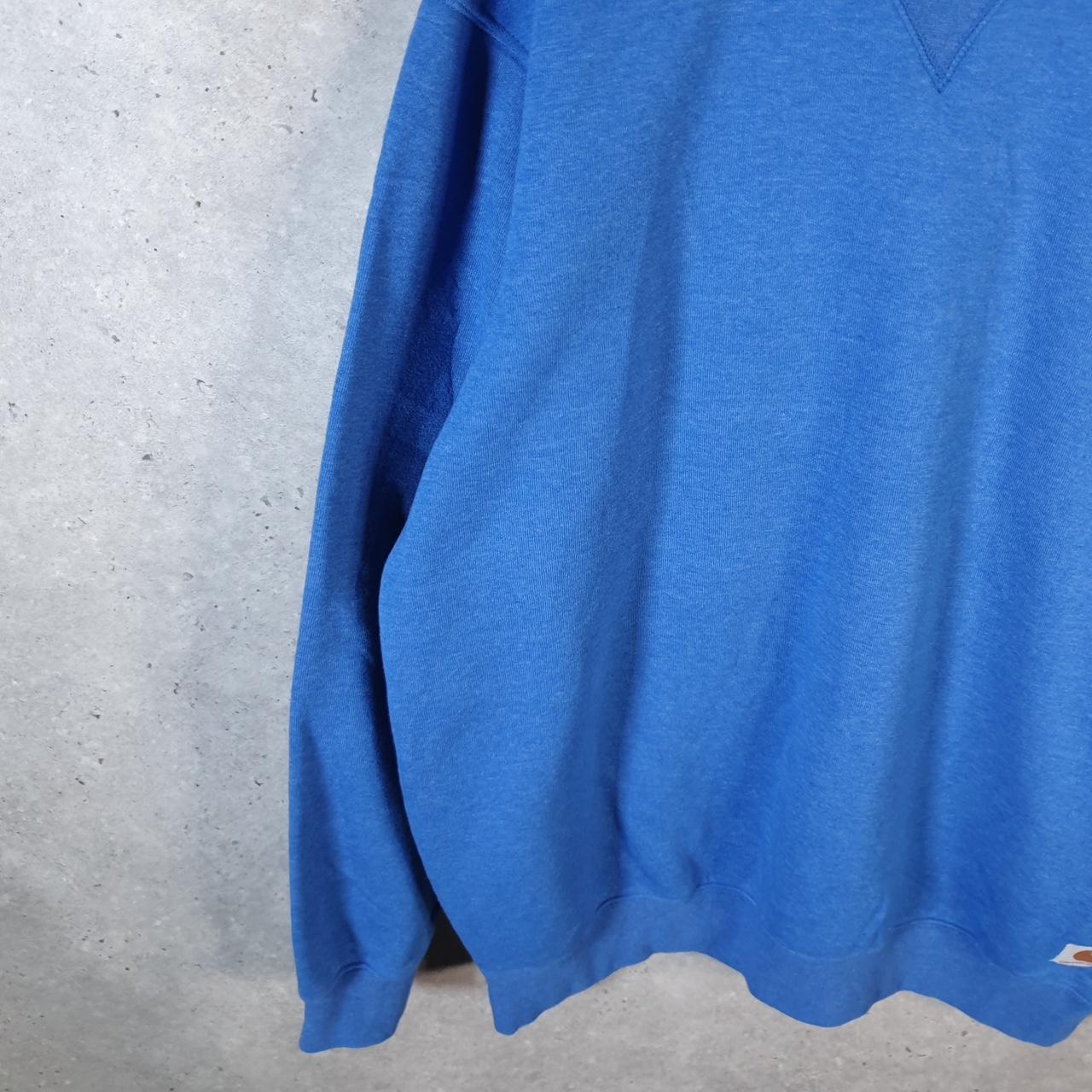 Vintage Carhartt Sweatshirt Mens Medium Blue Pullover Blank USA Loose Fit