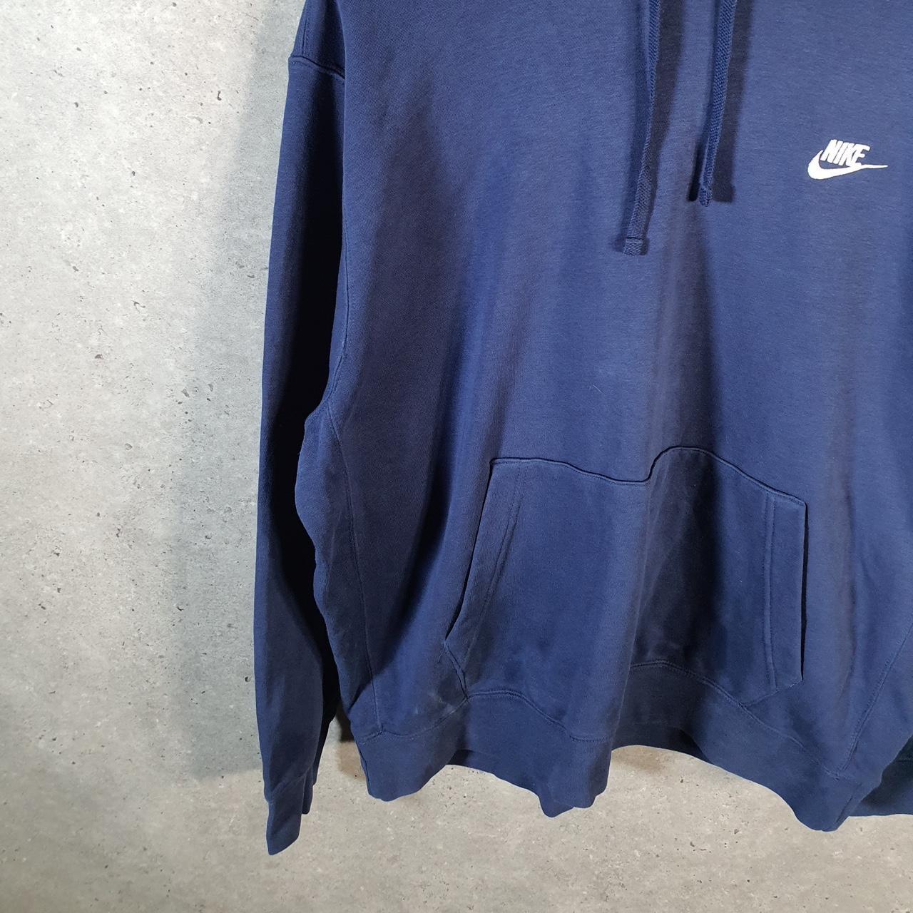 Vintage Nike Club Embroidered Hoodie Men’s XL Blue Swoosh Y2K Pullover Logo