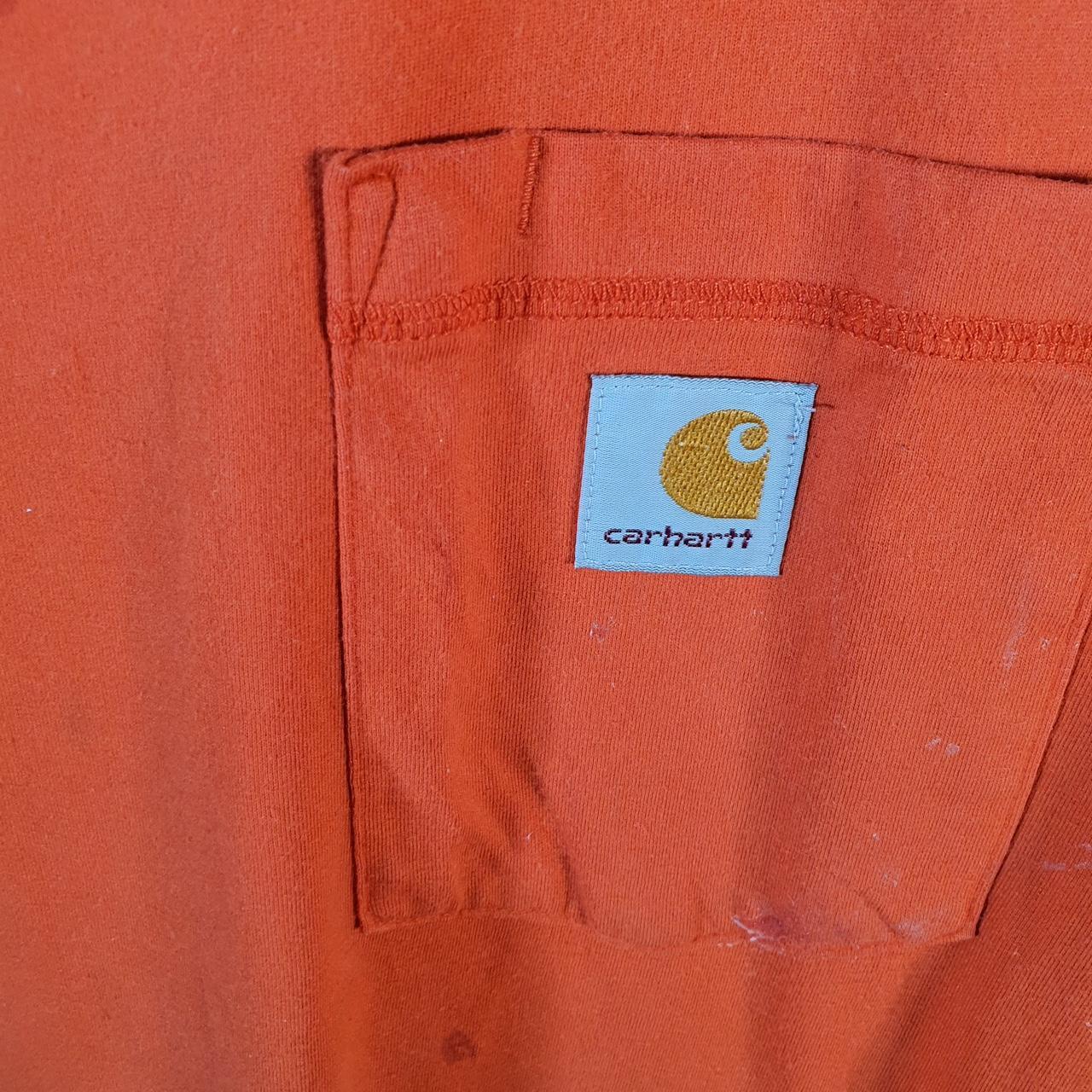 Vintage Carhartt Pocket T Shirt Men’s XL Orange Workwear Chore Utility Relaxed Fit