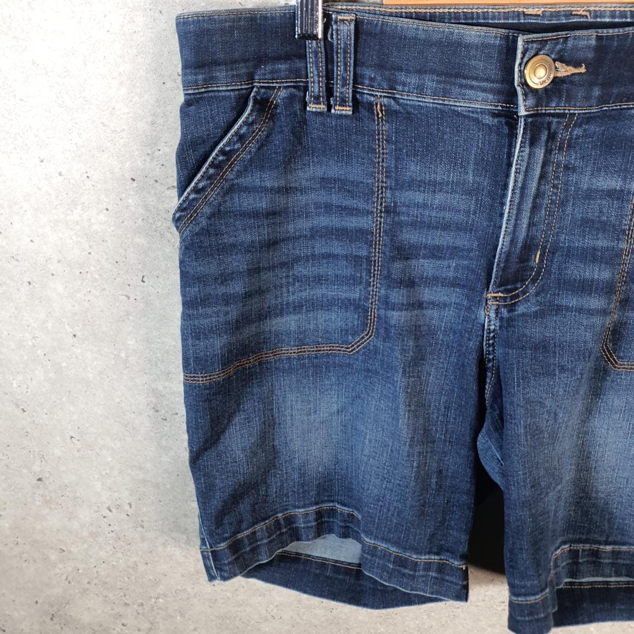 Vintage Lee Baggy Shorts Jorts Cargo Womens W38 Blue Relaxed Denim