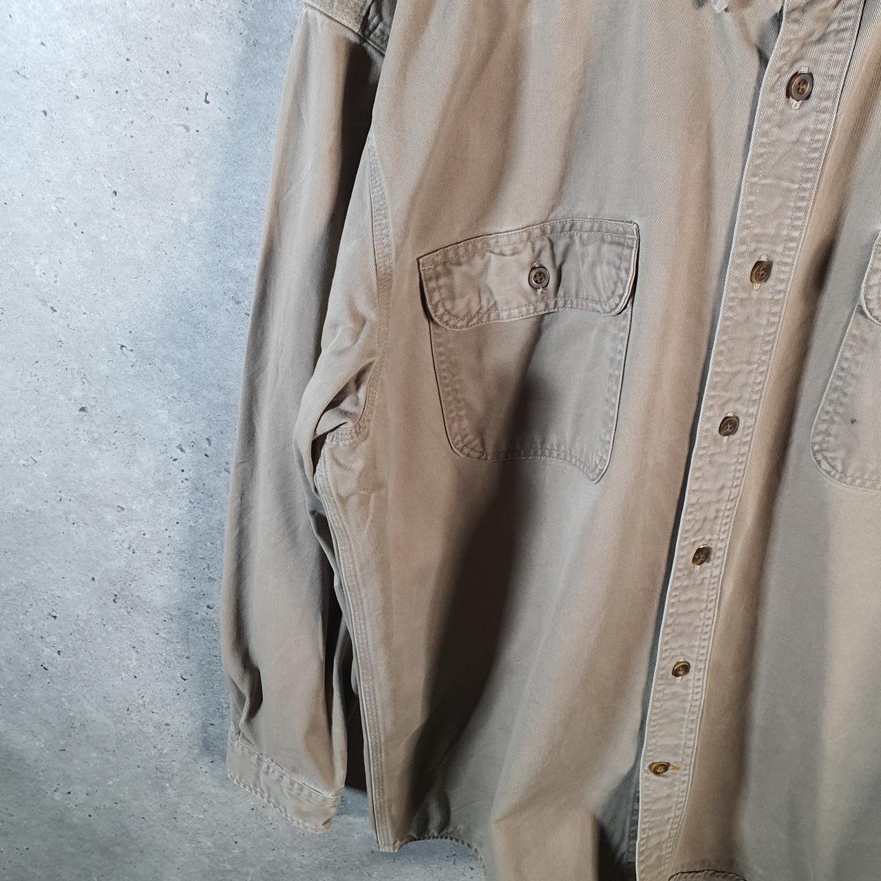 Vintage Carhartt Shirt Button Down Mens XL Brown Long Sleeve Chore Utility Relaxed