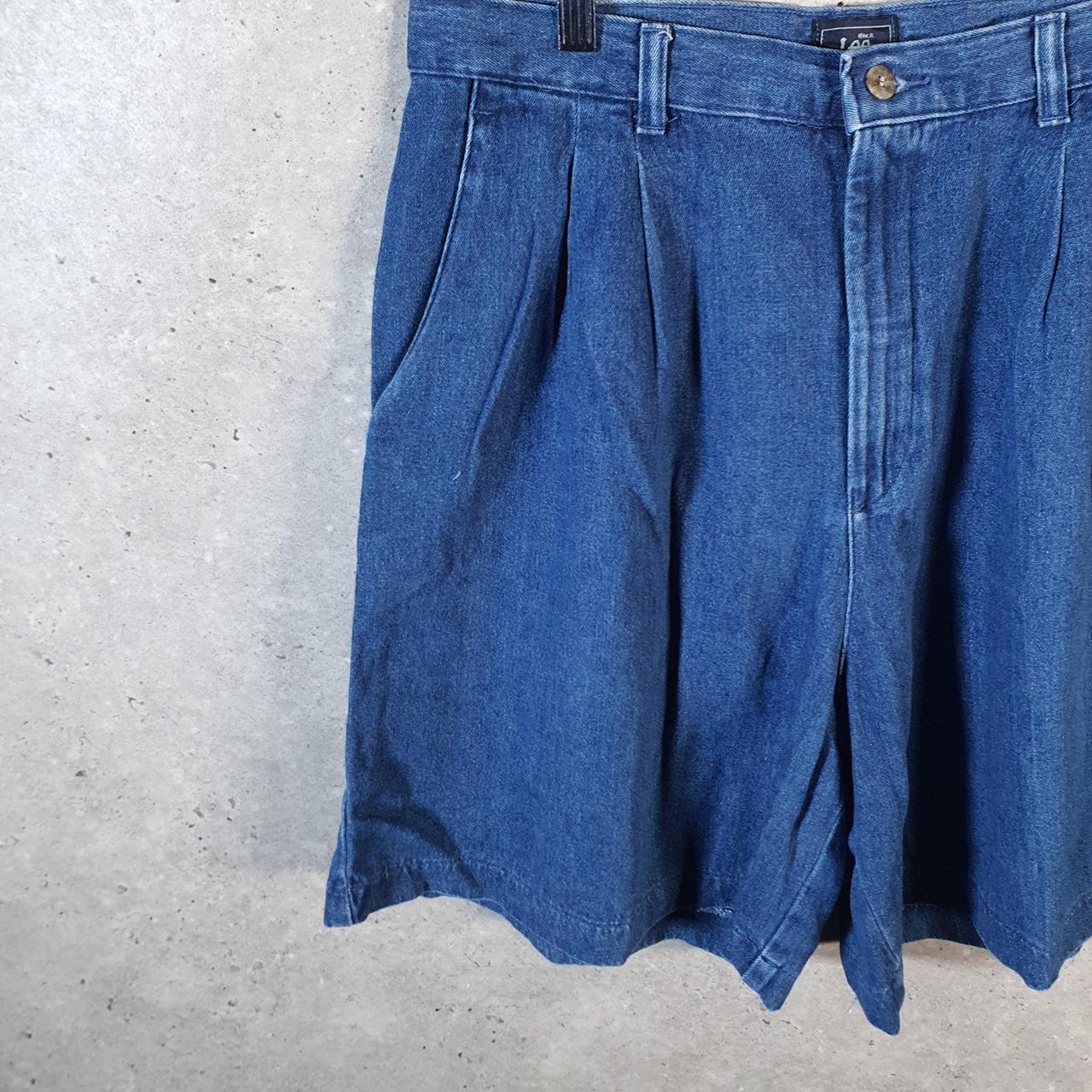 Vintage Lee Baggy Shorts Jorts Cargo Womens W30 Blue Denim Relaxed Cargo