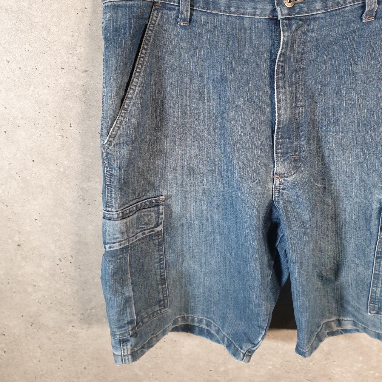 Vintage Wrangler Denim Shorts Jorts Cargo Men’s W34 Blue Baggy Cotton