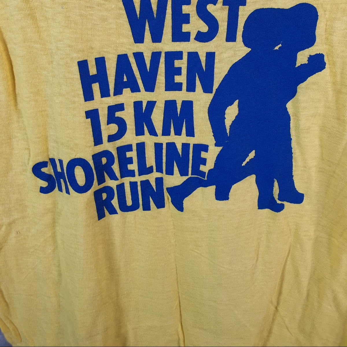 Vintage West Haven 15km Shoreline Run 90s USA Single Stitch T Shirt Men’s Medium Yellow