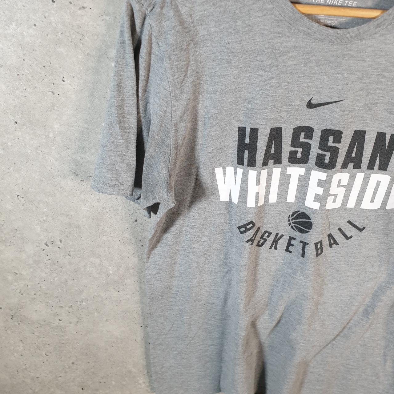 Vintage Nike Hassan Whiteside Just Do It T Shirt Men’s Medium Grey Logo Printed Swoosh Athletic