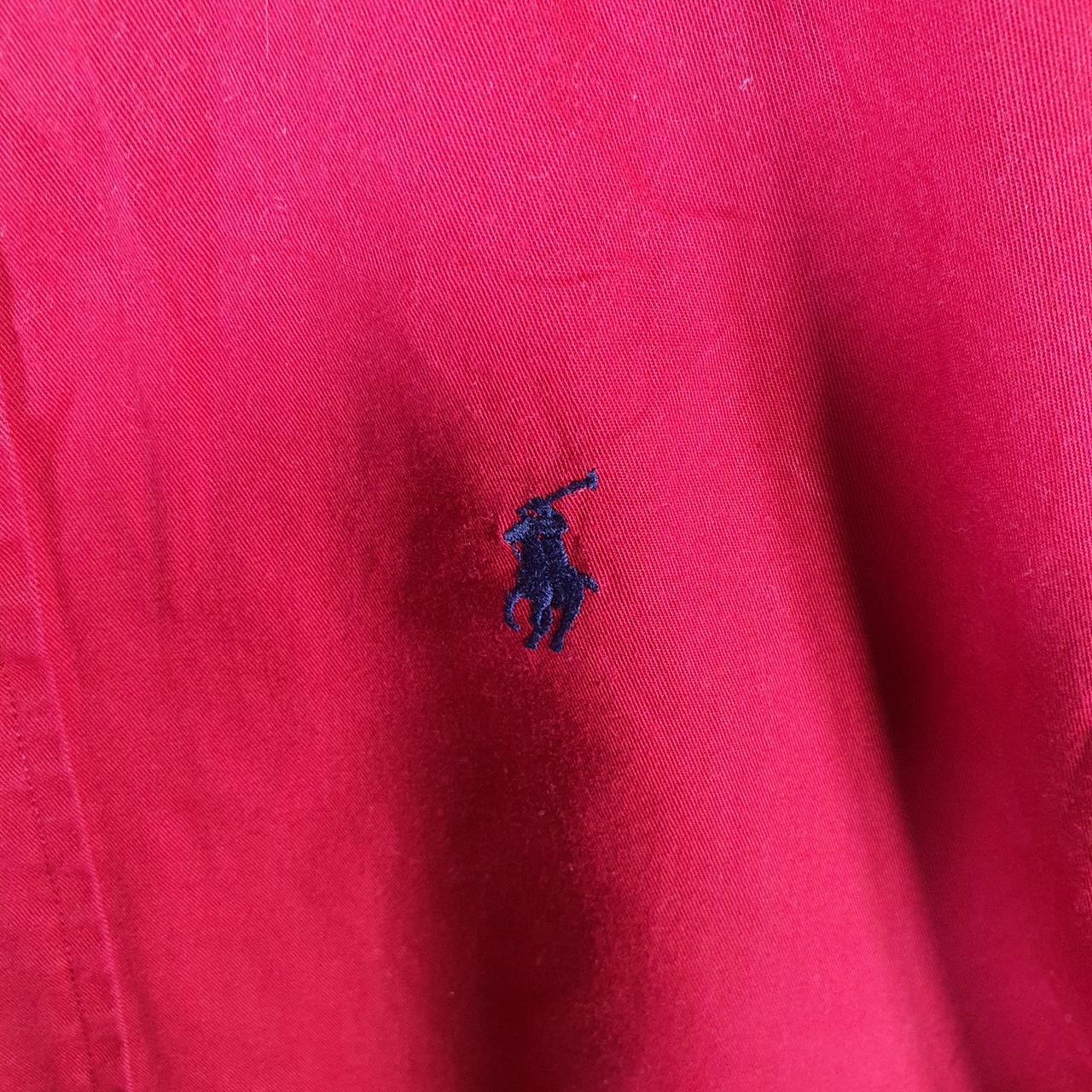 Vintage Ralph Lauren Button Down Shirt Men’s XL Red Slim Fit Pony Cotton