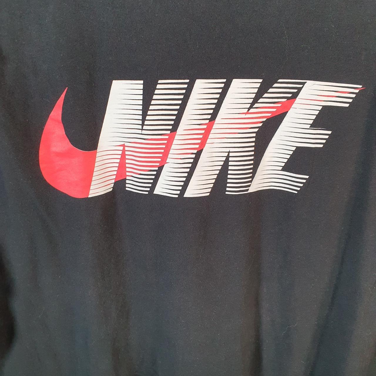 Vintage Nike Spellout T Shirt Men’s XL Black Printed Single Swoosh Logo Athletic Big Fish Vintage