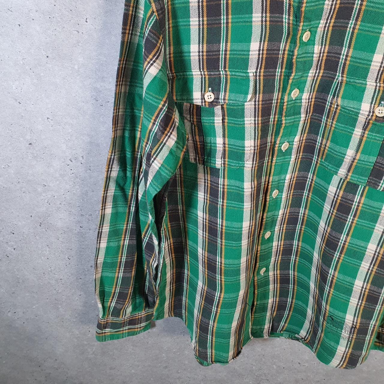 Vintage Ralph Lauren Button Down Shirt Men’s Large Green Flannel Pockets