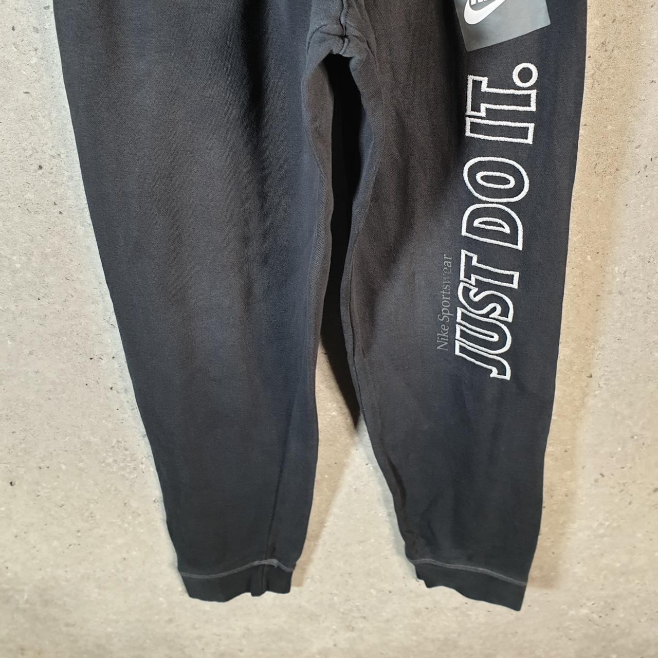 Vintage Nike Just Do It Sweatpant Joggers Womens Large Black Swoosh Sports Tracksuit Big Fish Vintage