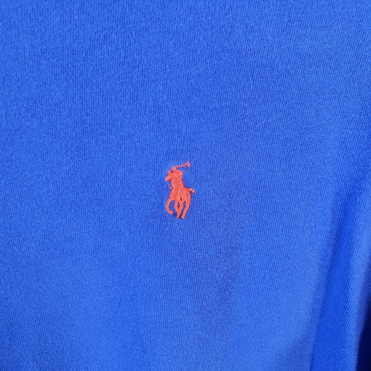 Vintage Ralph Lauren Polo Sport T Shirt Womens XL Blue Custom Fit Embroidered Pony C8636