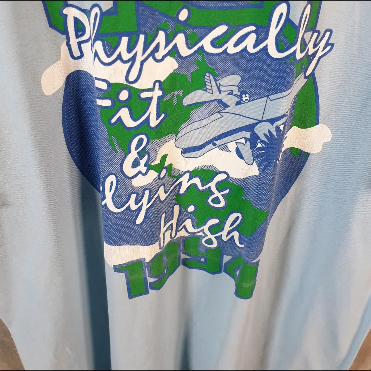 Vintage Fruit of the Loom CRST Flying High 1994 USA Single Stitch T Shirt Men’s XL Blue C8384