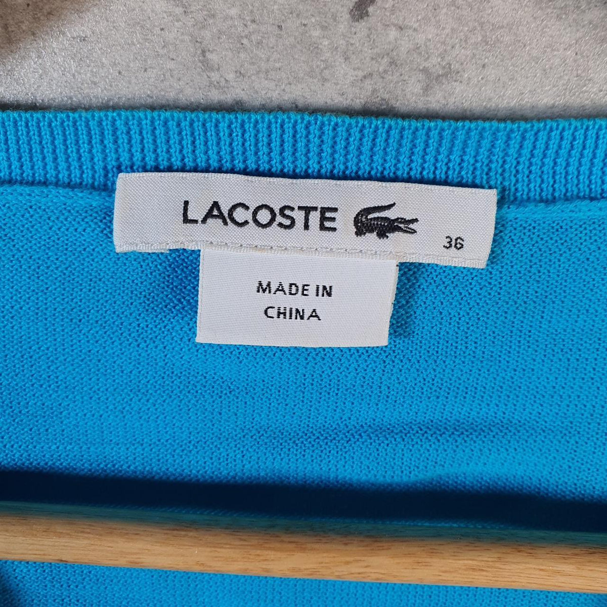Vintage Lacoste Sweatshirt Men’s XS Blue Pullover Logo Y2K Jumper Logo