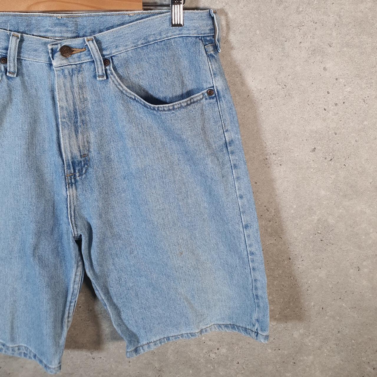 Vintage Wrangler Denim Shorts Jorts Cargo Men’s W34 Relaxed Blue Baggy Cotton