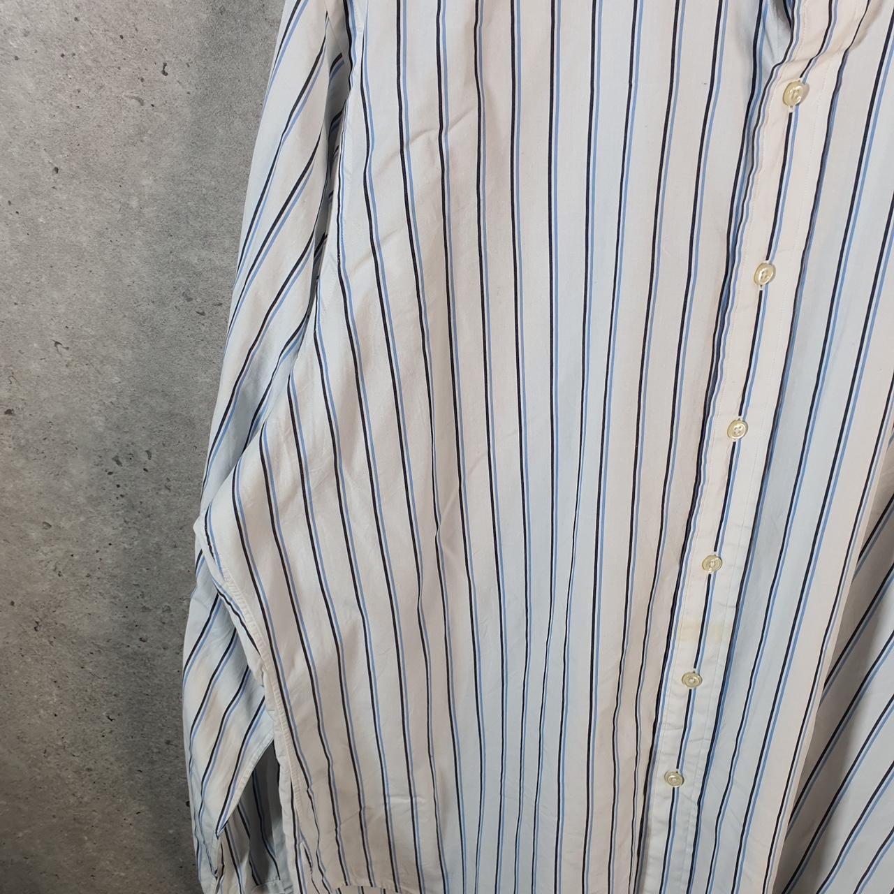 Vintage Ralph Lauren Button Down Shirt Men’s XL White Striped Andrew Fit Cotton Pony