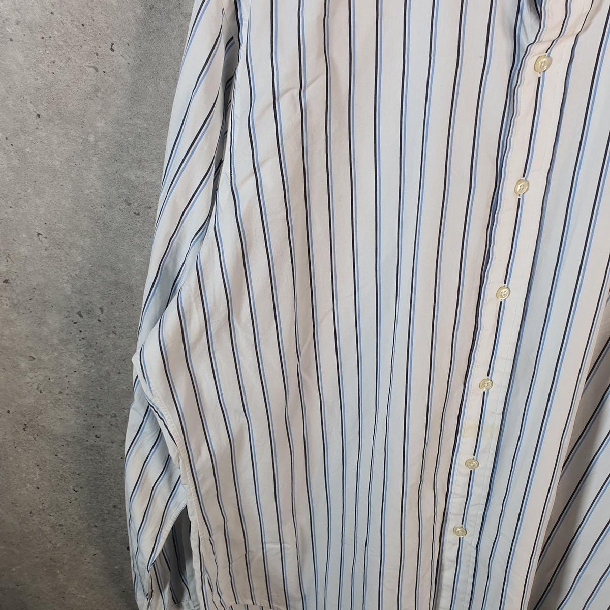 Vintage Ralph Lauren Button Down Shirt Men’s XL White Striped Andrew Fit Cotton Pony