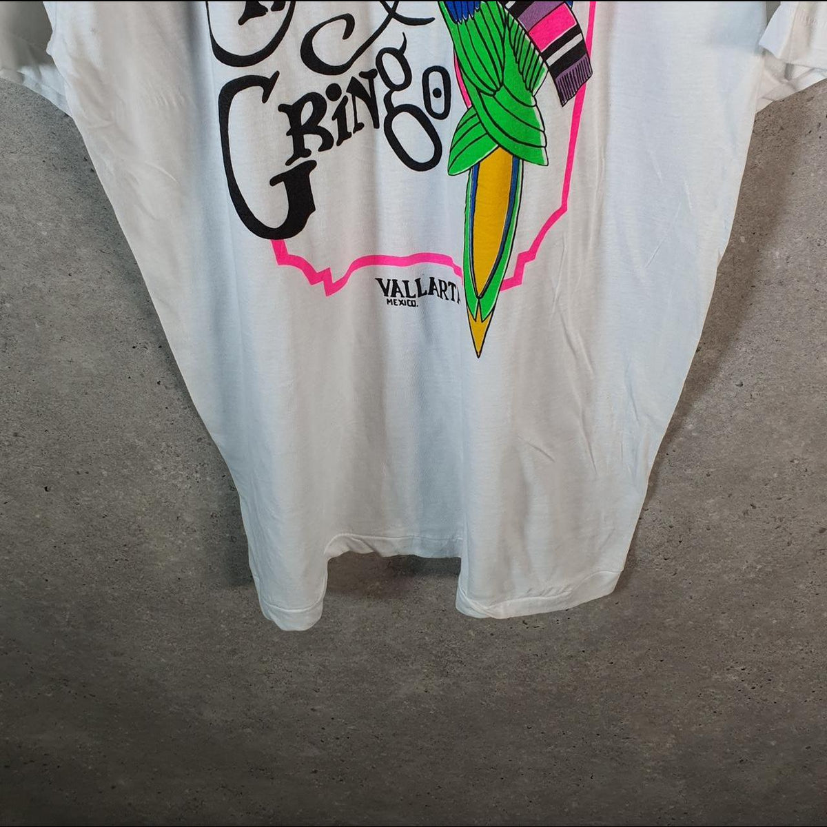 Vintage Panchos Crazy Gringo Vallarta Mexico 90s USA Single Stitch T Shirt Men’s Medium White