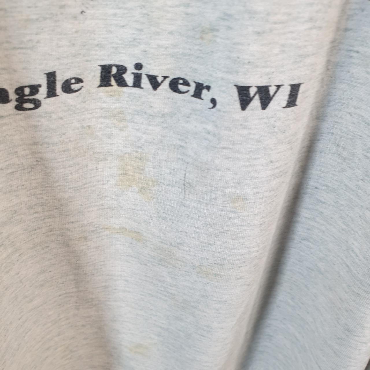 Vintage Screen Stars Wolf Eagle River Wisconsin 90s USA Single Stitch T Shirt Men’s 2XL Grey