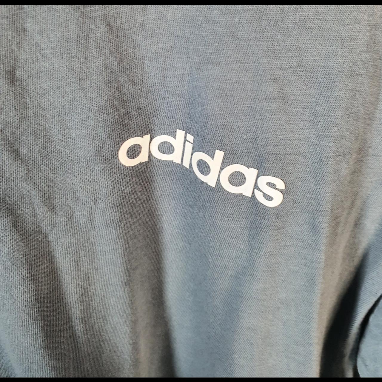 Vintage Adidas Spellout T Shirt Shirt Men’s Small Blue Three Stripes Logo Athletic C9577