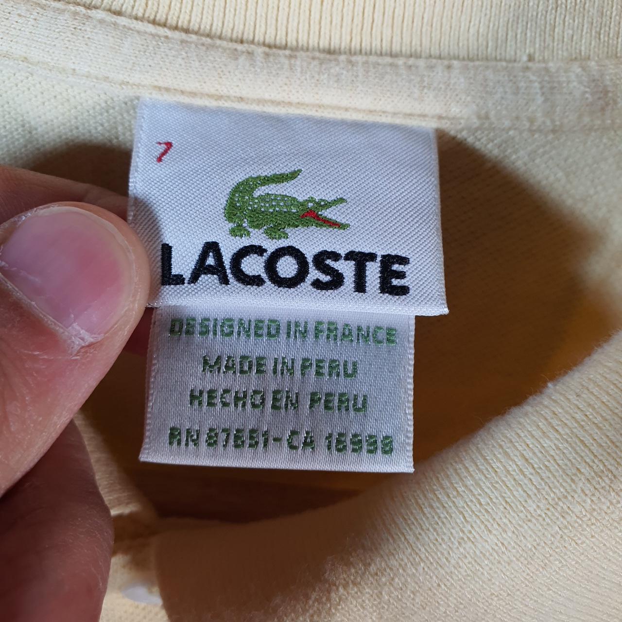 Vintage Lacoste Polo Shirt Men’s Large Yellow Classic Fit Embroidered Logo