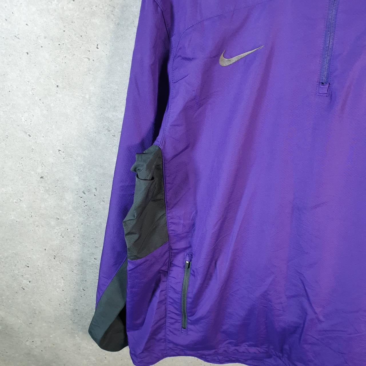 Vintage Nike Windbreaker Track Jacket Mens XL Purple USA Swoosh 1/4 Zip USA