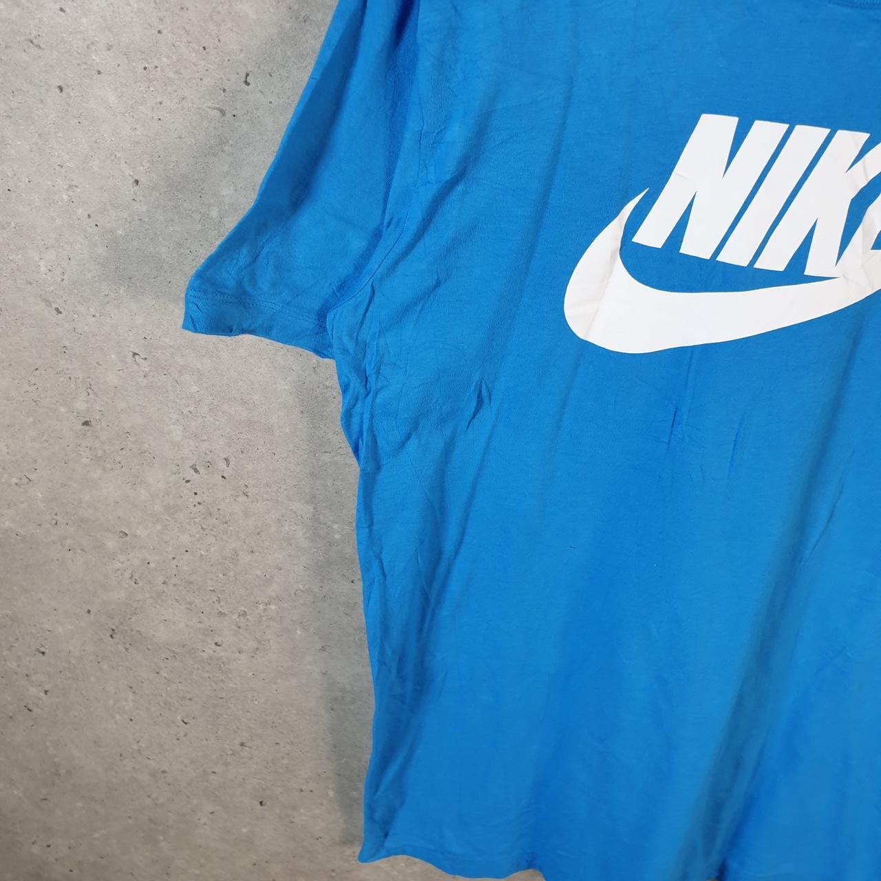 Vintage Nike Club Printed T Shirt Men’s Large Casual Blue Swoosh Athletic