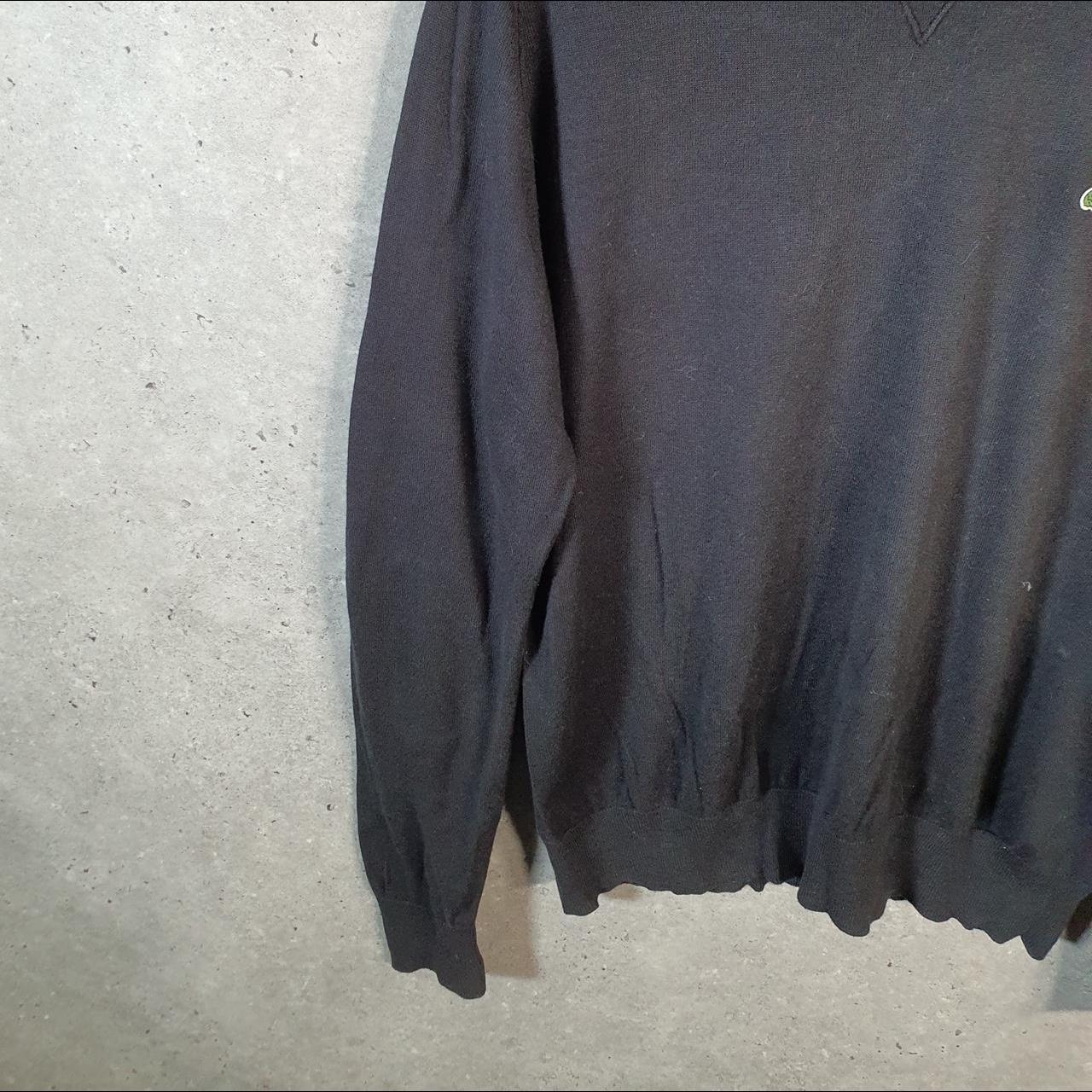 Vintage Lacoste Sweatshirt Men’s Medium Black Pullover Logo Y2K Jumper Logo Casual