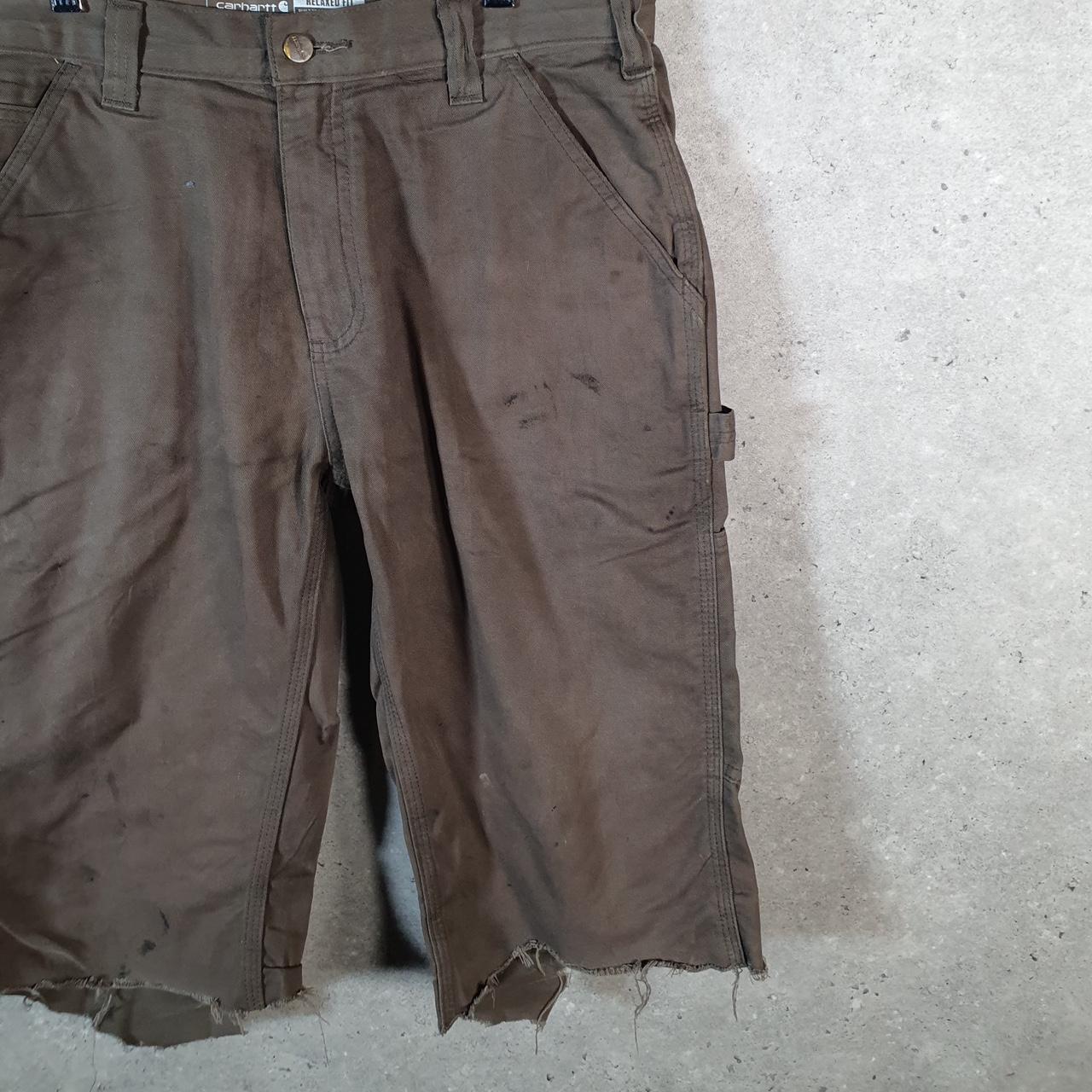 Vintage Carhartt Baggy Carpenter Shorts Jorts Cargo Men’s W32 Brown Relaxed Fit Workwear Big Fish Vintage