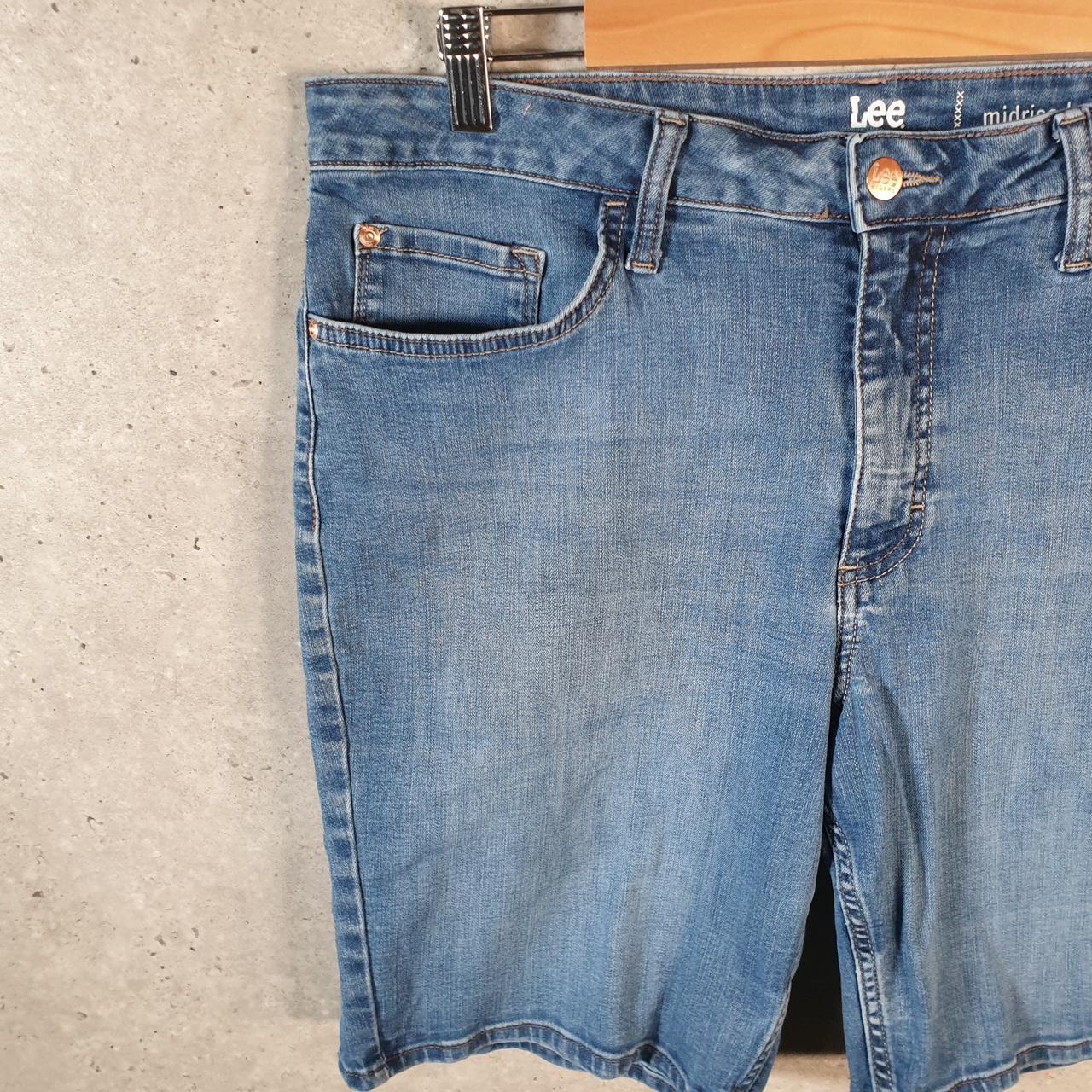 Vintage Lee Baggy Shorts Jorts Cargo Womens W36 Blue Relaxed Denim