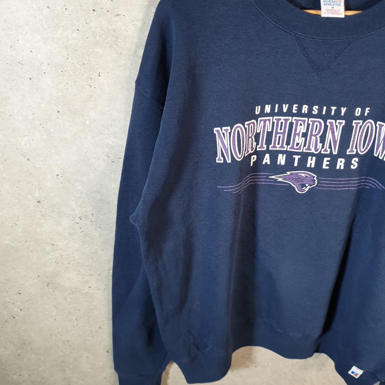 Vintage Russell Athletic Sweatshirt Men’s M Navy Blue USA Northern Iowa Panthers