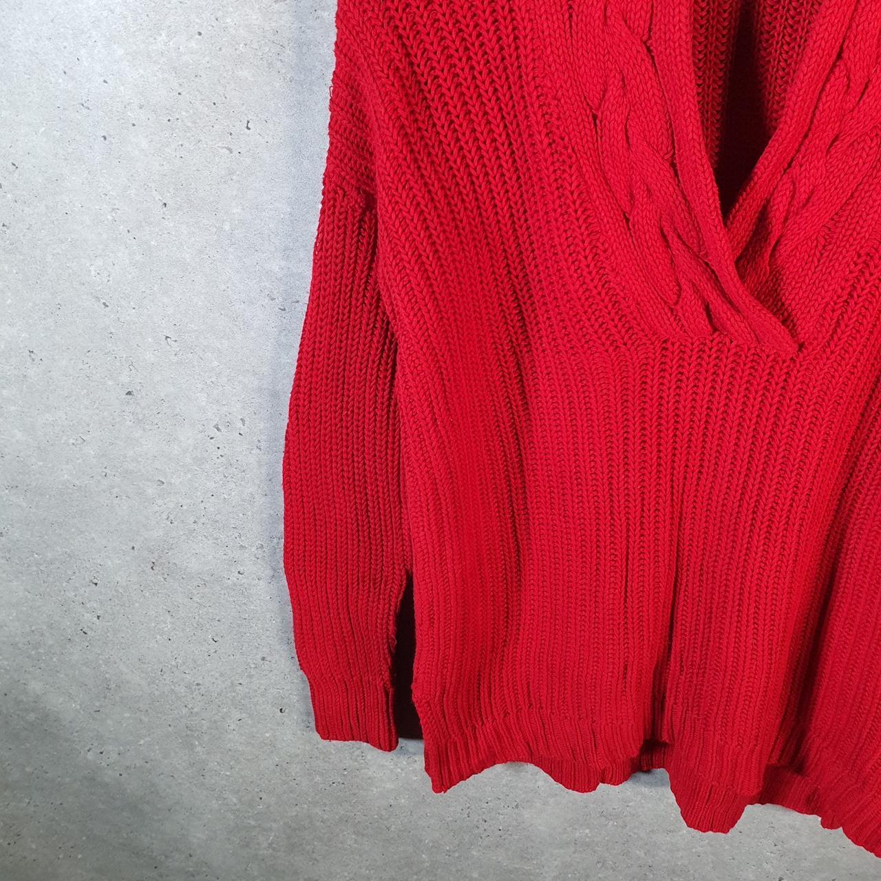 Vintage Ralph Lauren Polo Knit Sweater Womens Small Red Cotton Pullover