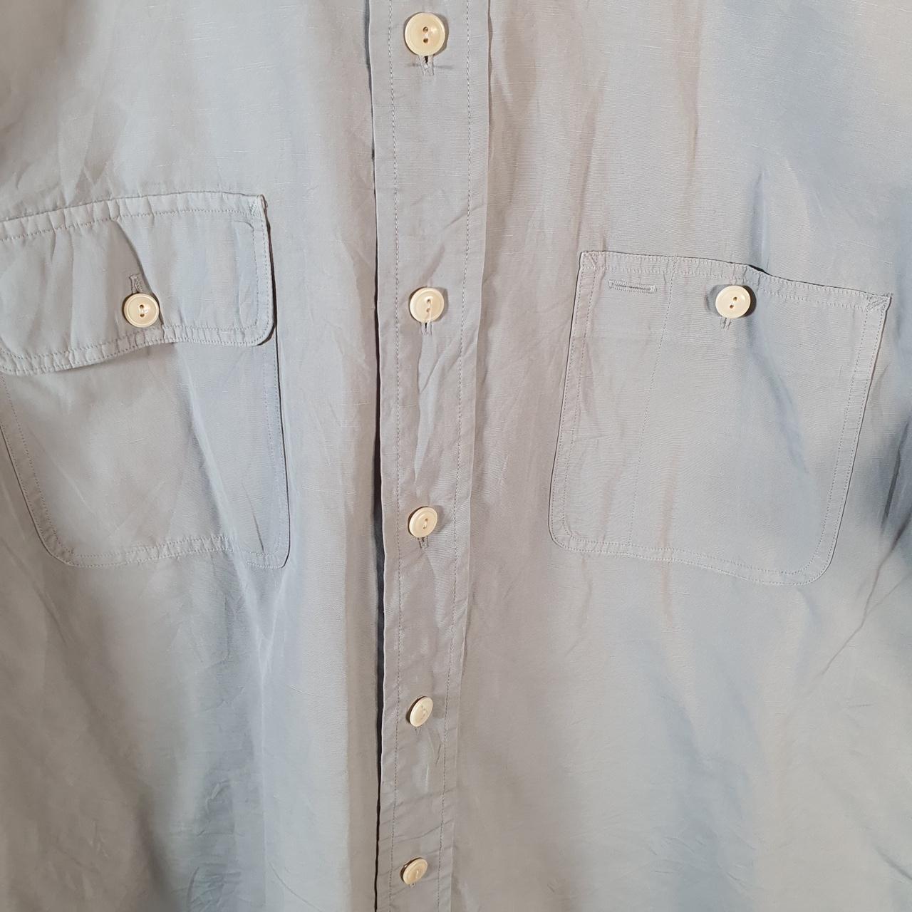 Vintage Ralph Lauren Button Down Shirt Men’s Large Grey Pockets Pony Casual C8489