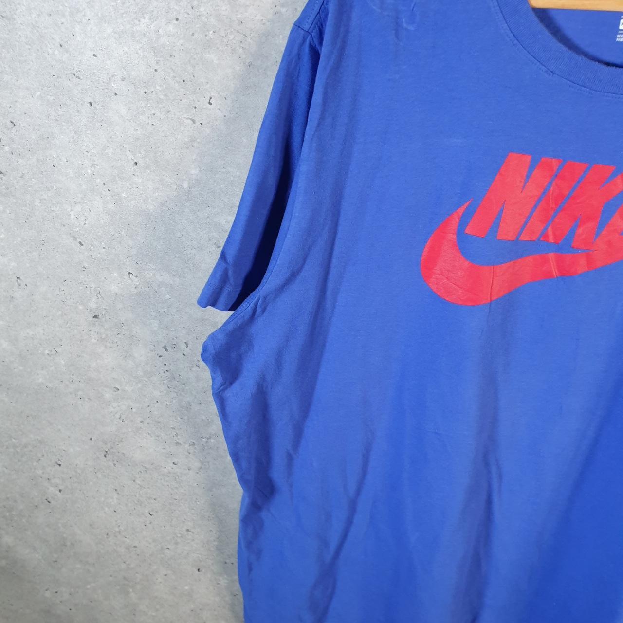 Vintage Nike Club Printed T Shirt Men’s 2XL Casual Blue Swoosh Athletic