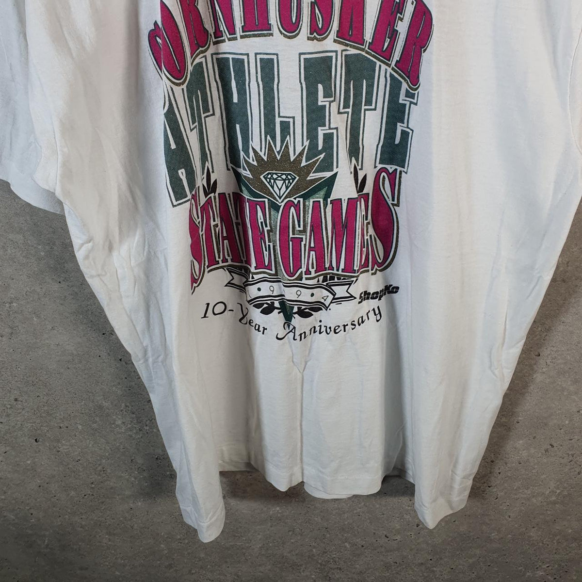 Vintage Best Fruit of the Loom Cornhusker 1994 Single Stitch T Shirt Men’s XL White Big Fish Vintage