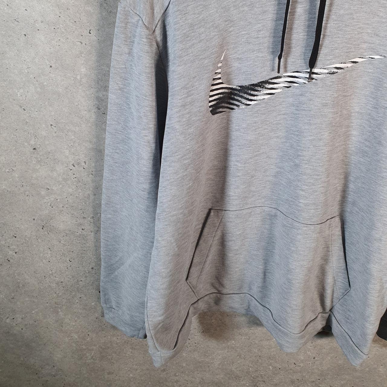Vintage Nike Dri Fit Hoodie Men’s XL Grey Swoosh Y2K Pullover Logo