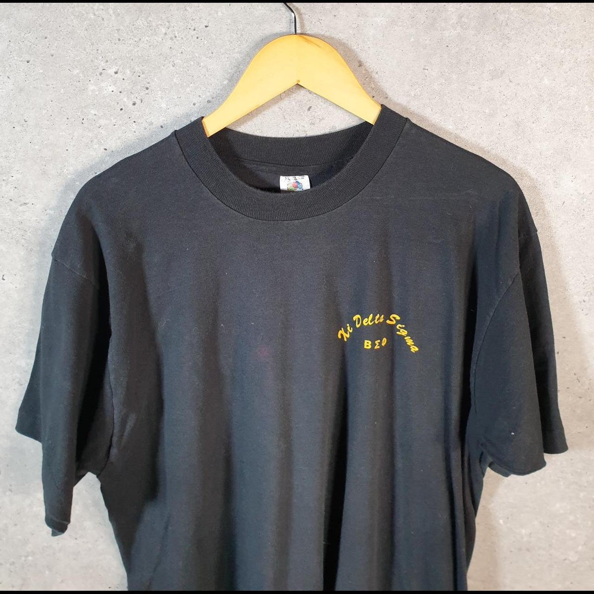 Vintage Fruit of the Loom Beta Phi Sigma 90s USA Single Stitch T Shirt Men’s XL Black C8959