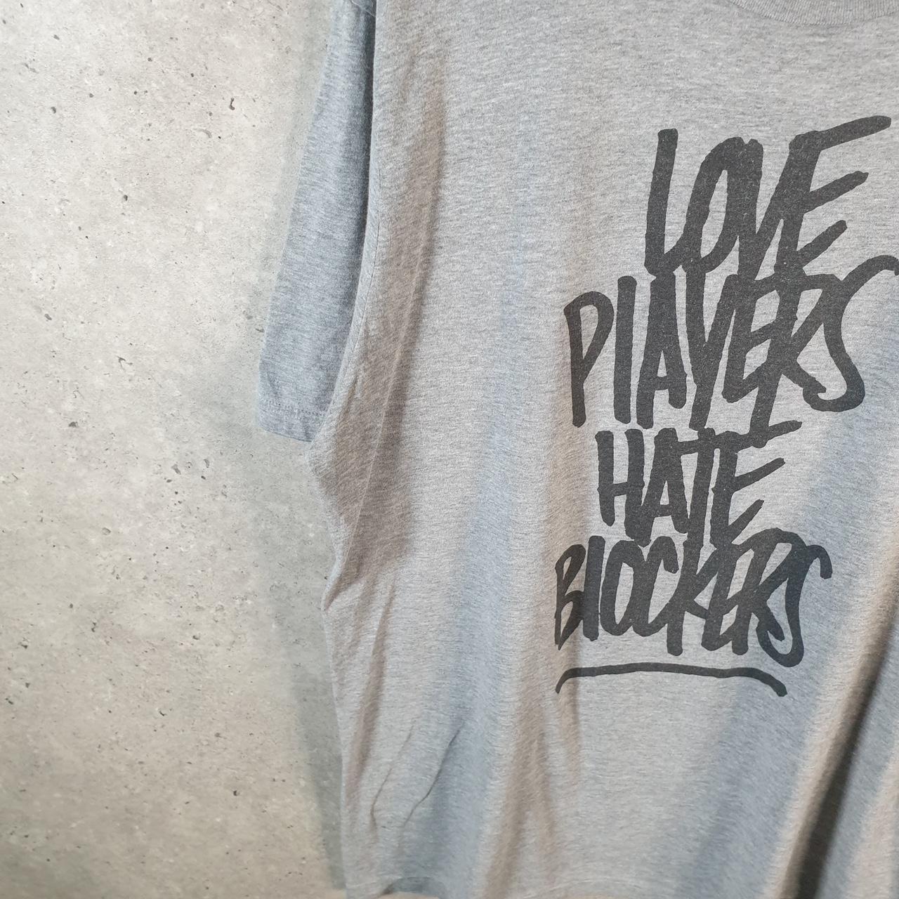 Vintage Nike Love Players Hate Blockers T Shirt Men’s XL Grey Logo Swoosh Athletic