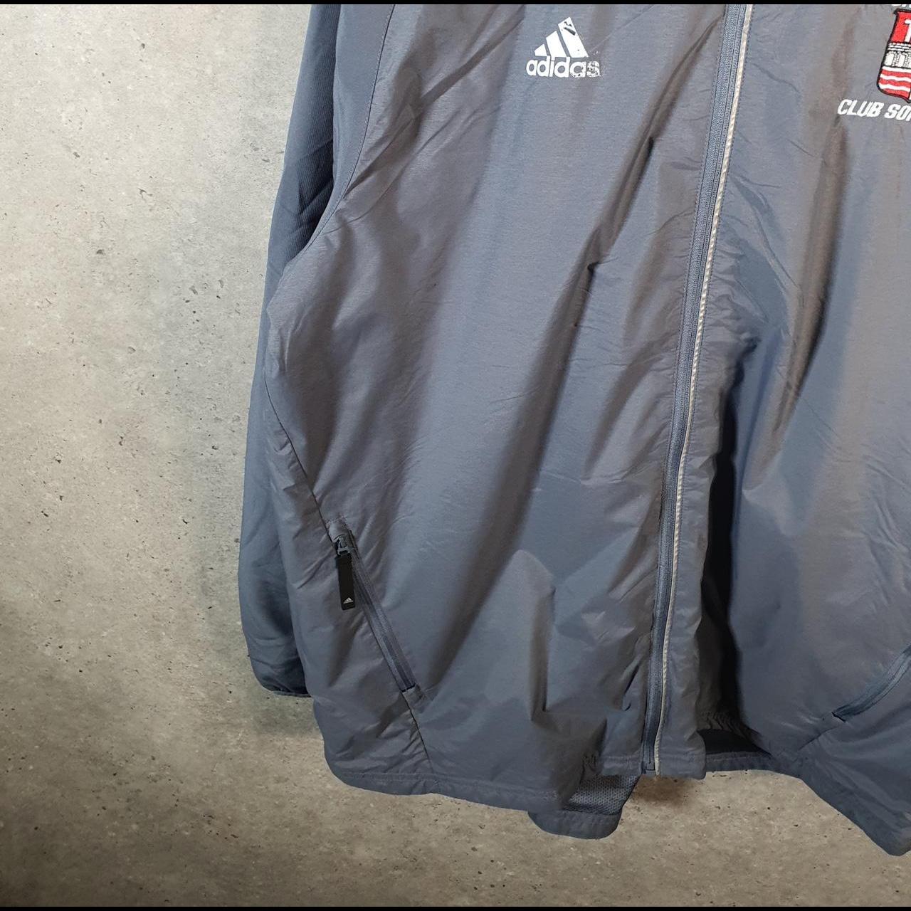 Vintage Adidas Golf Windbreaker Track Jacket Mens XL Grey USA Three Stripes Full Zip