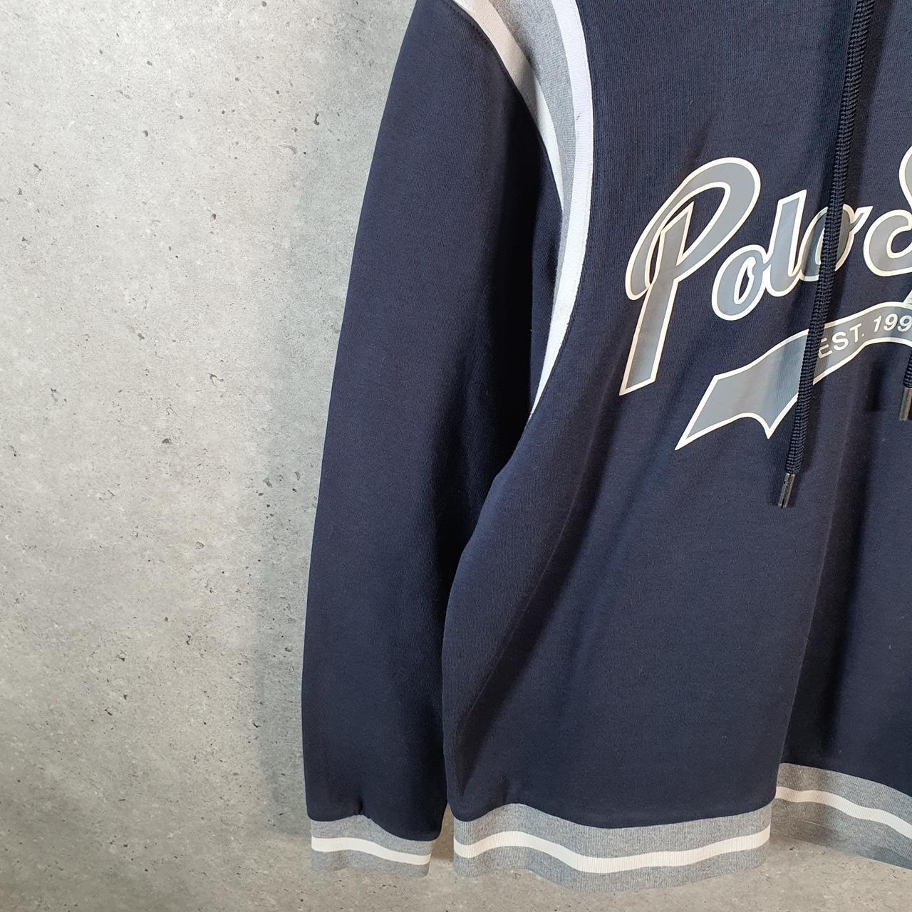 Vintage Ralph Lauren Polo Sport Spellout Hoodie Men’s Medium Navy Blue Cotton Pullover Pony