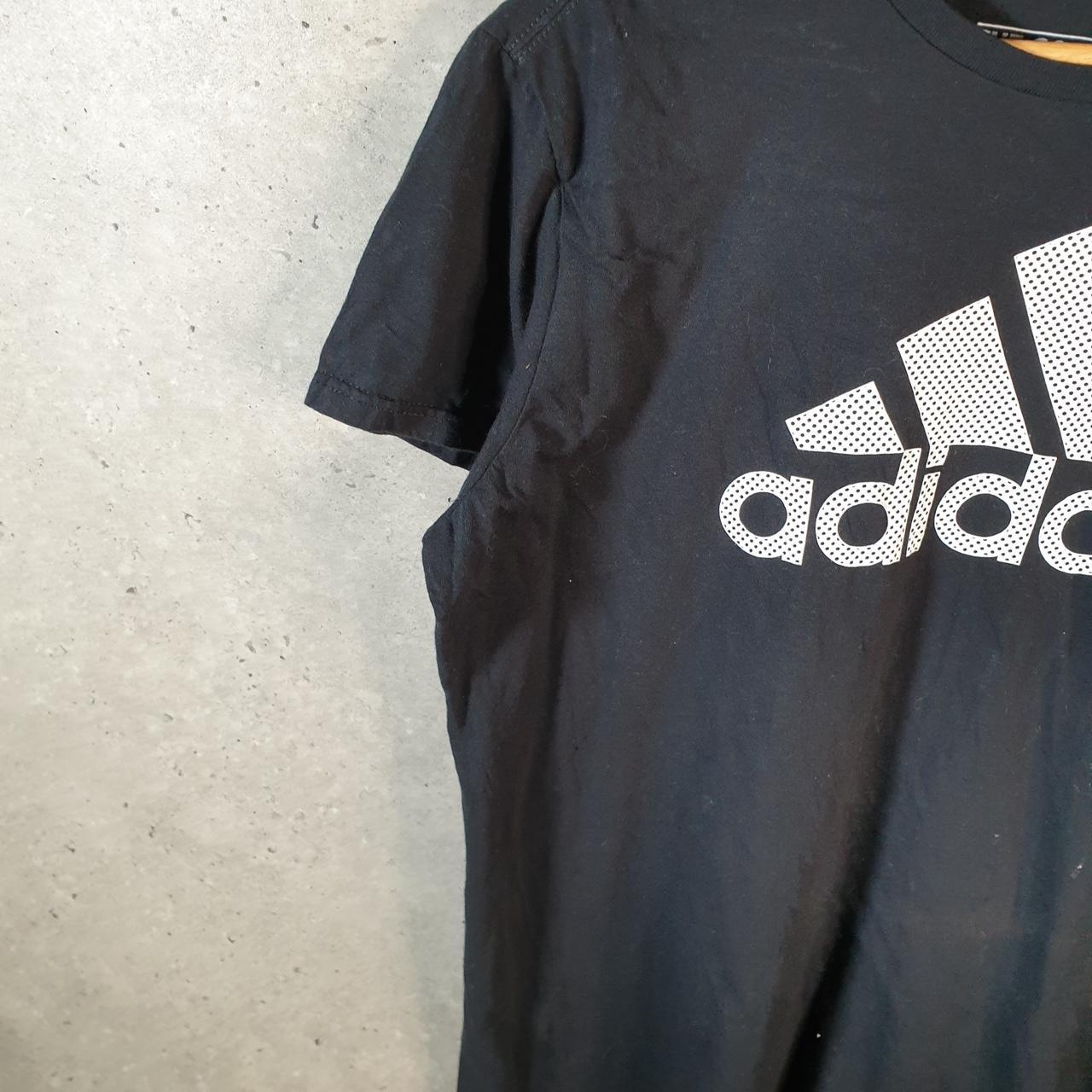 Vintage Adidas Go Tee T Shirt Shirt Womens 2XL Black Three Stripes Logo Athletic