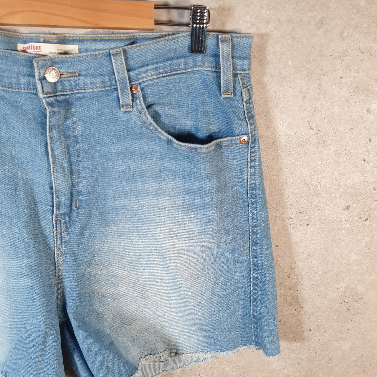 Vintage Levi’s Cut Off Baggy Shorts Jorts Cargo Womens W34 Blue Relaxed Denim