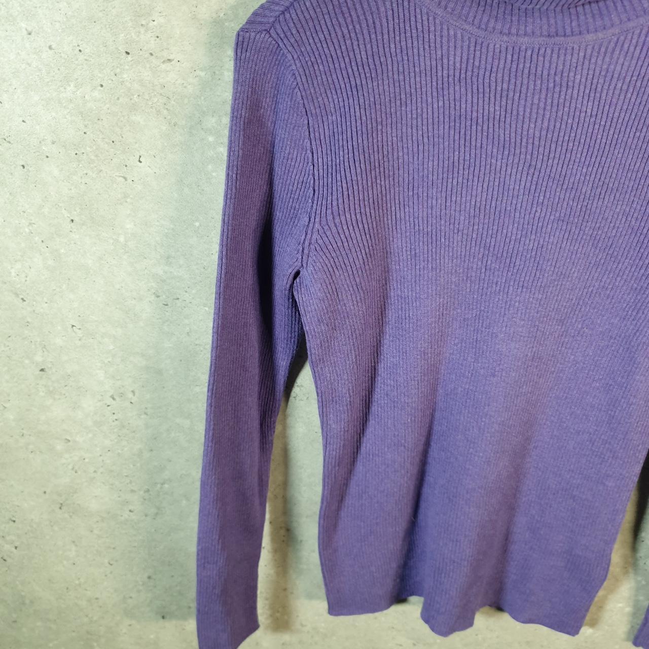Vintage Ralph Lauren Polo Knit Sweater Womens Medium Purple Cotton Pullover