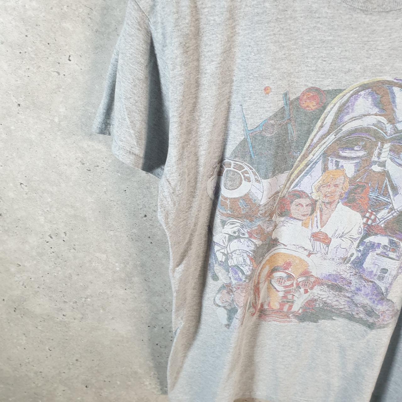 Vintage Star Wars Darth Vader T Shirt Men’s Medium Grey Logo Graphic Spellout